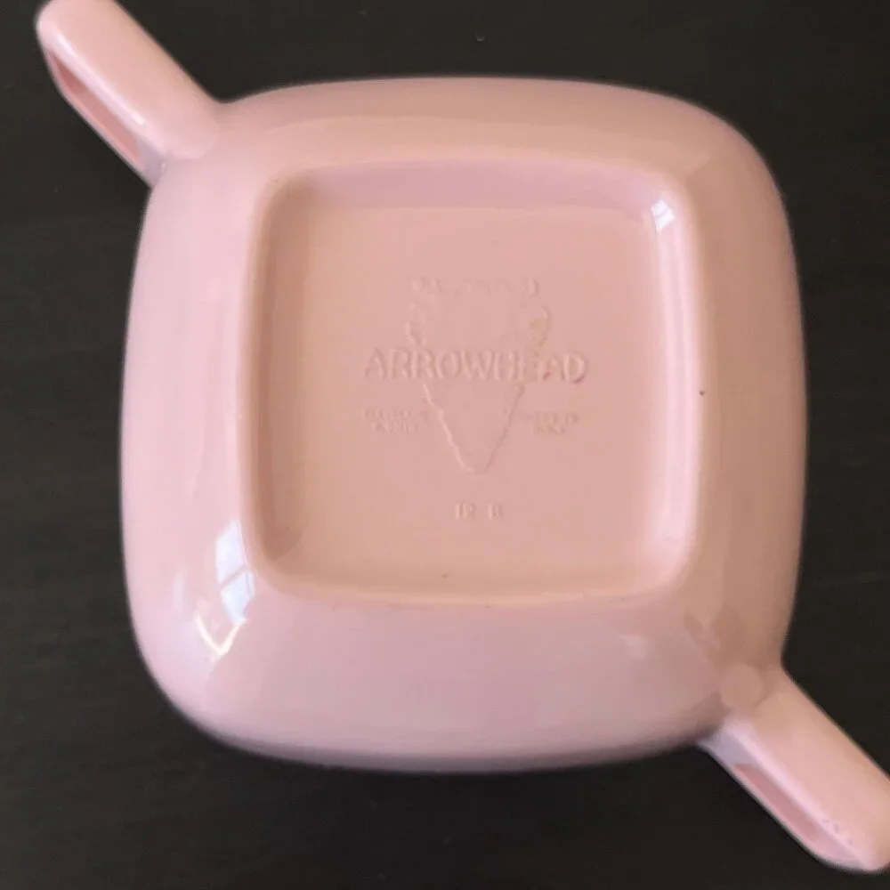 Pink Melmac Serving Tray & Bowls // Stetson Marcrest Arrowhead // Midcentury